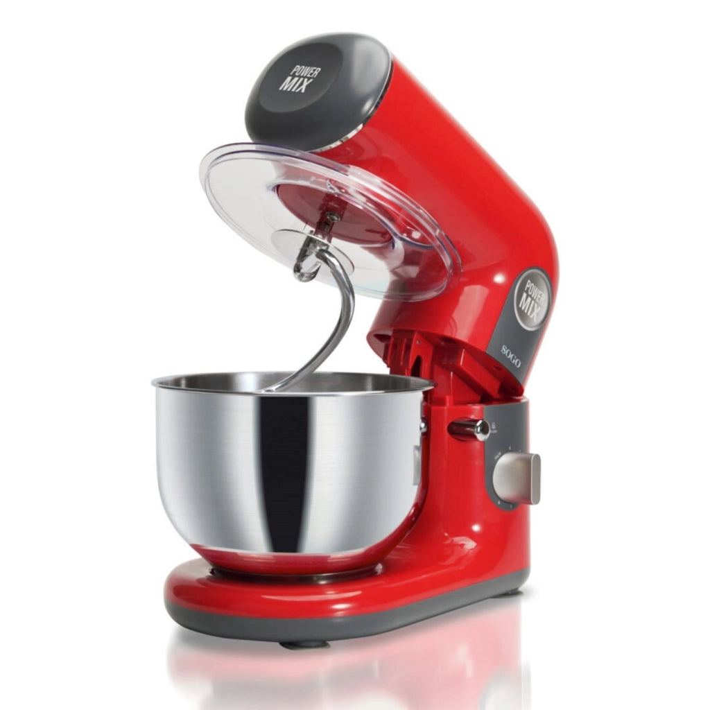 Impastatrice planetaria 1000W con ciotola acciaio inox 5L, 6 velocità turbo, testa inclinabile cucina - SOGO