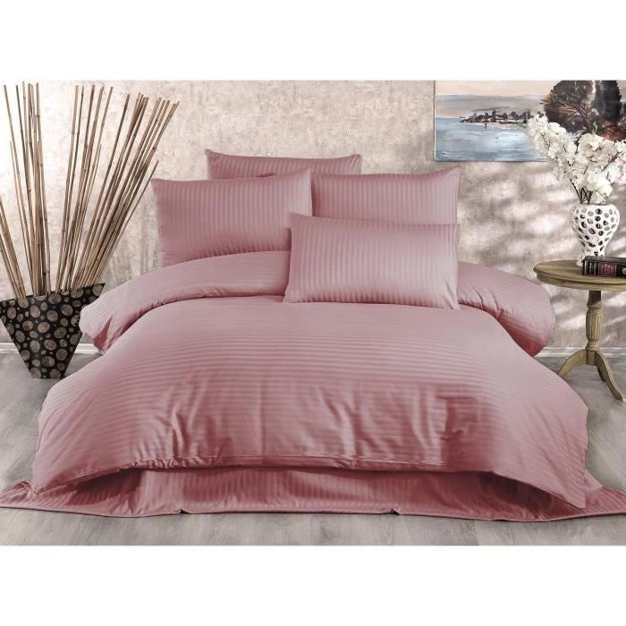 Completo letto - 1 copripiumino 220 x 240 cm + 2 federe 60 x 60 cm - 80% cotone, 20% poliestere - Cipria