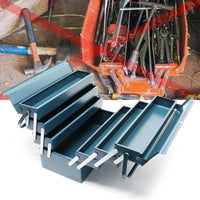 Cassetta portautensili in acciaio 420 x 200 x 250 mm con 7 scomparti e maniglia