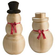 Set di 2 statuine natalizie Pupazzo di neve Beige Carta a nido d'ape Effetto 3D Stile Origami Motivo festivo