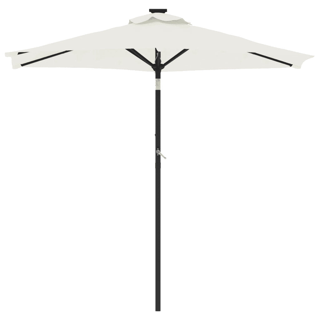 vidaXL Ombrellone Giardino con Palo in Acciaio Bianco 225x225x212 cm