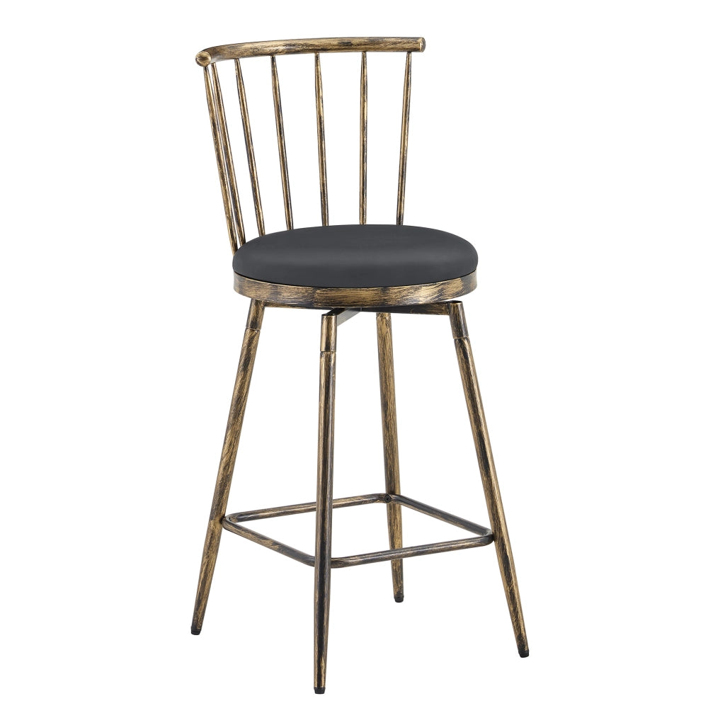 Sgabello da bar in metallo stile Windsor con seduta imbottita, design industriale per cucina e bancone