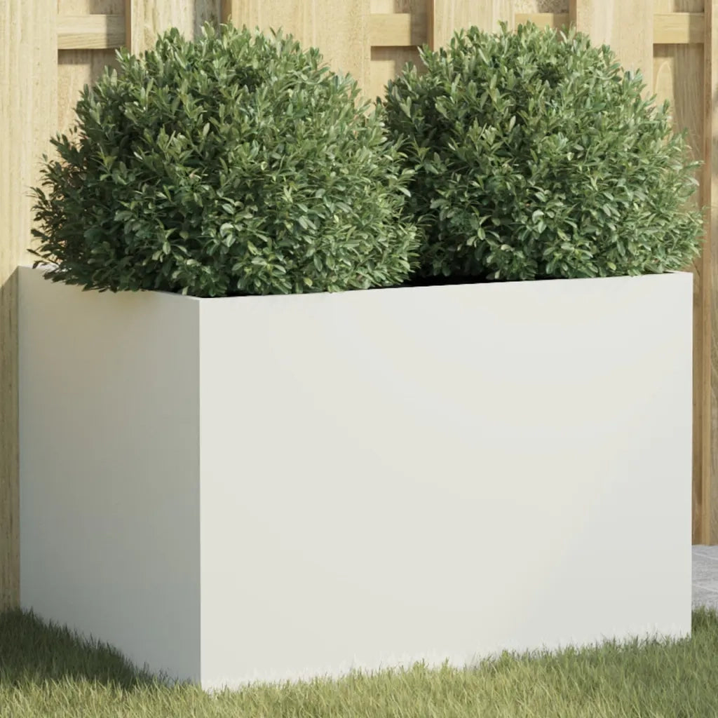Fioriera | Cassetta per fiori | Vaso Bianca 62x47x46 cm in Acciaio