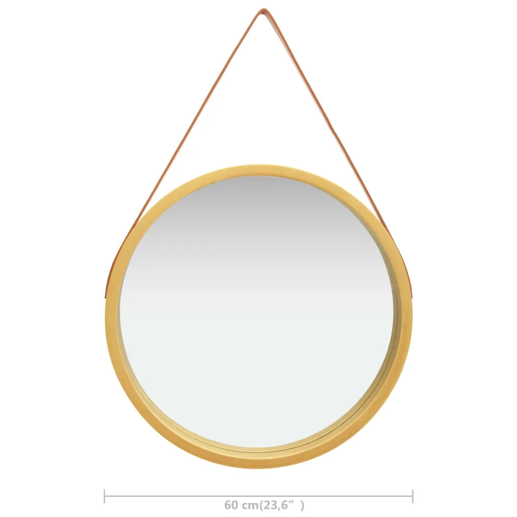 Specchio da Parete con Cinghia 60 cm Oro 320369