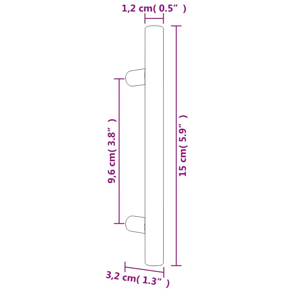 Maniglie per Mobili 20 pz Nere 96 mm in Acciaio Inox CFW5218557
