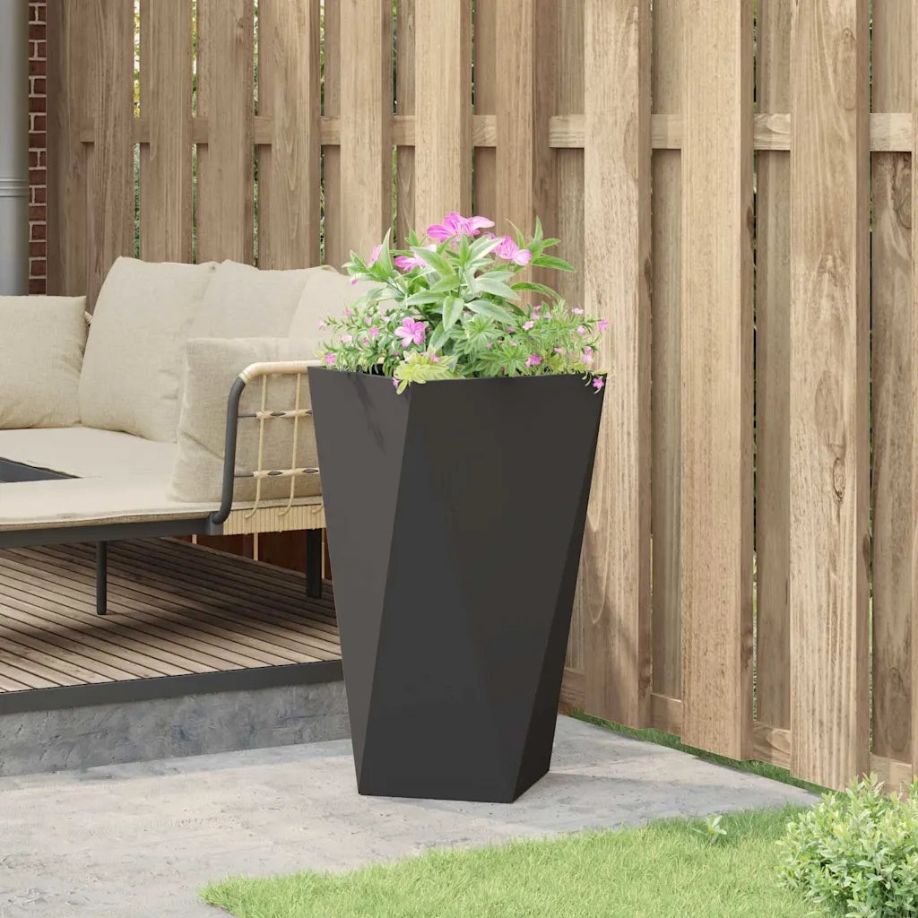 Fioriera | Cassetta per fiori | Vaso Nero 40 x 40 x 75 cm Acciaio