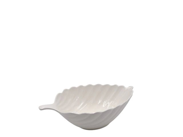 Centrotavola in Porcellana Forma Foglia Bianco 31 x 20 cm