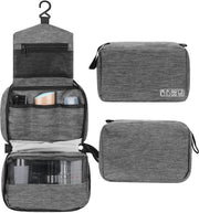Toilettas per Appendiabiti per Signore, Organizzatore di Toaletta Reattiva all'Acqua con Grata Solida, Borsa Cosmetica Compatta e Portatile per Signore e Signori, Cestino da Bagno in Grigio-S