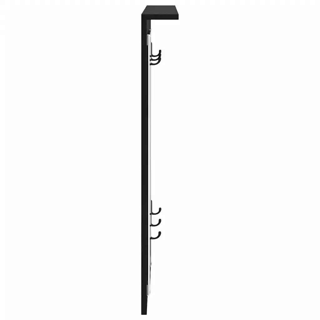 Appendiabiti a muro con lo scaffale Rovere nero 84 x 10 x 80 cm 874492