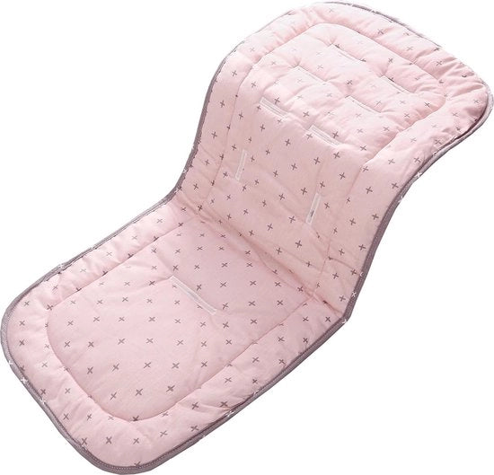 Inlegkissen universali per passeggino, copertura per neonati, bambini piccoli, ragazzi, ragazze, utilizzabile su entrambi i lati, per viaggi, come cuscino di sedile in auto, croce rossa + grigia