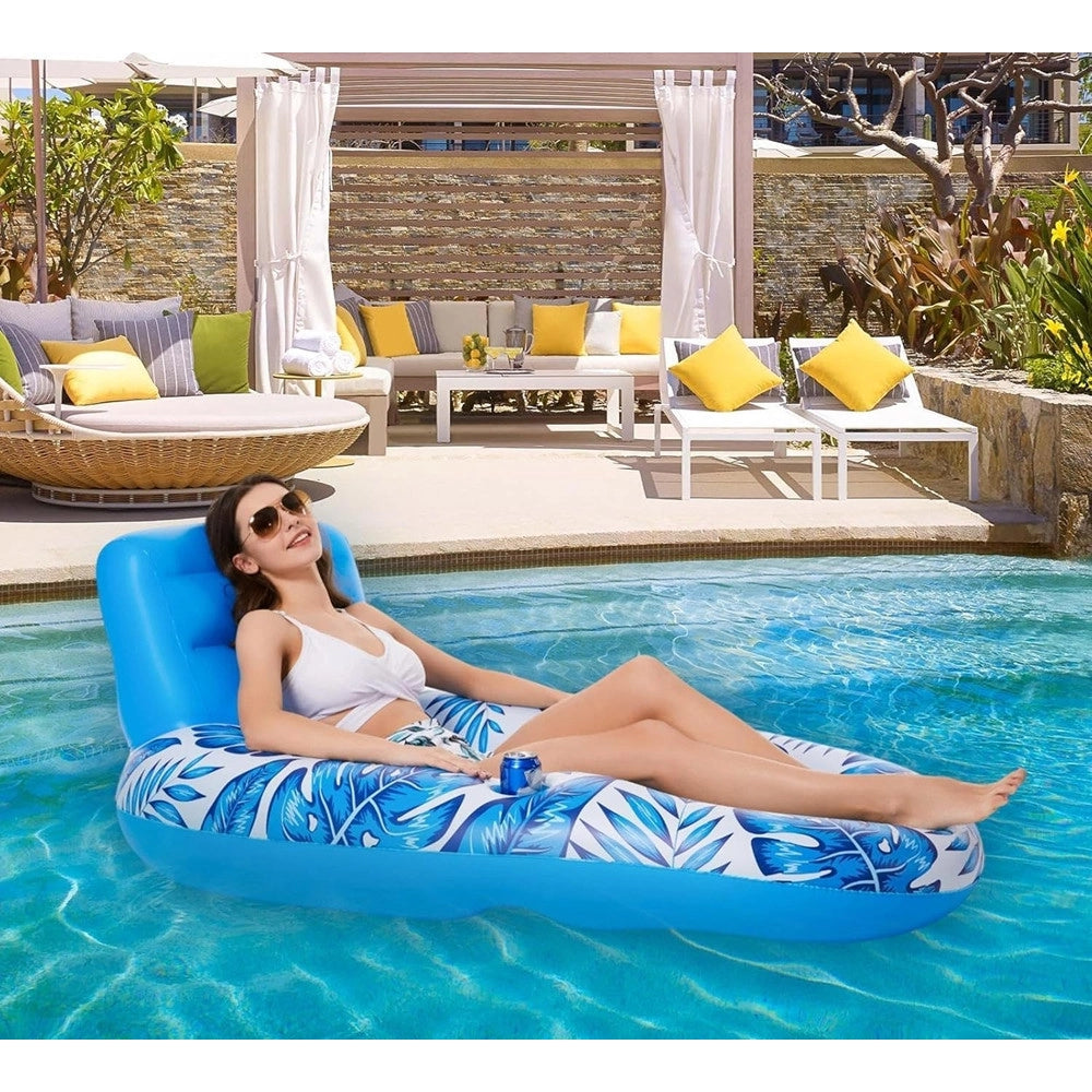 Trade Shop - Poltrona Lounge Gonfiabile Galleggiante Con Portabicchieri Piscina 170x110cm 628534 -