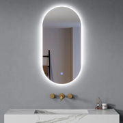 Specchio Led Ovale 90x45 Cm Retroilluminato Luce Calda/Fredda sensore touch| Ellisse