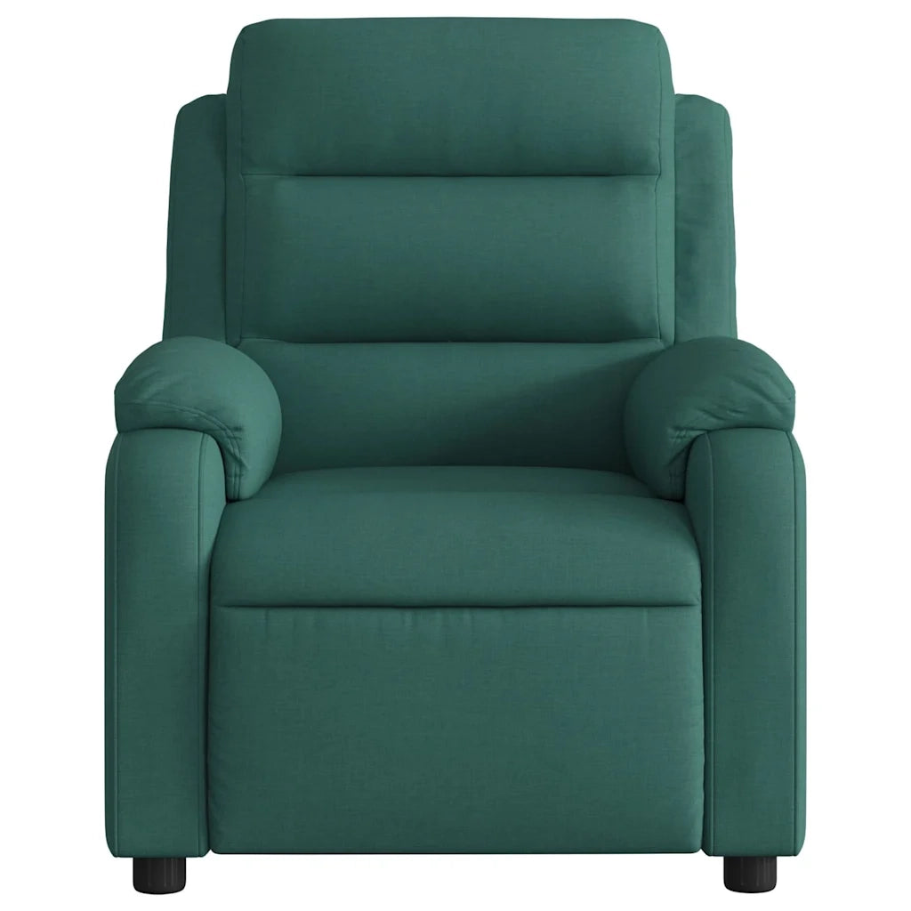 Poltrona Massaggiante | Sedia Relax Reclinabile Elettrica Verde Scuro Tessuto
