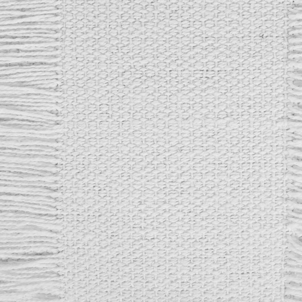 Pouf colore bianco in cotone ⌀ 50 cm dalla forma rotonda stile boho cuscino da pavimento