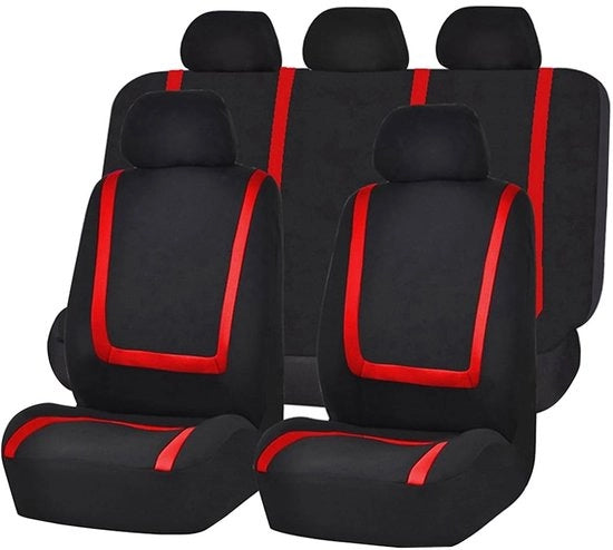Set di protezioni per sedili auto classici - completo - ideale forma - colore rosso - completo set - perfetto per ogni veicolo - stile e funzionalità