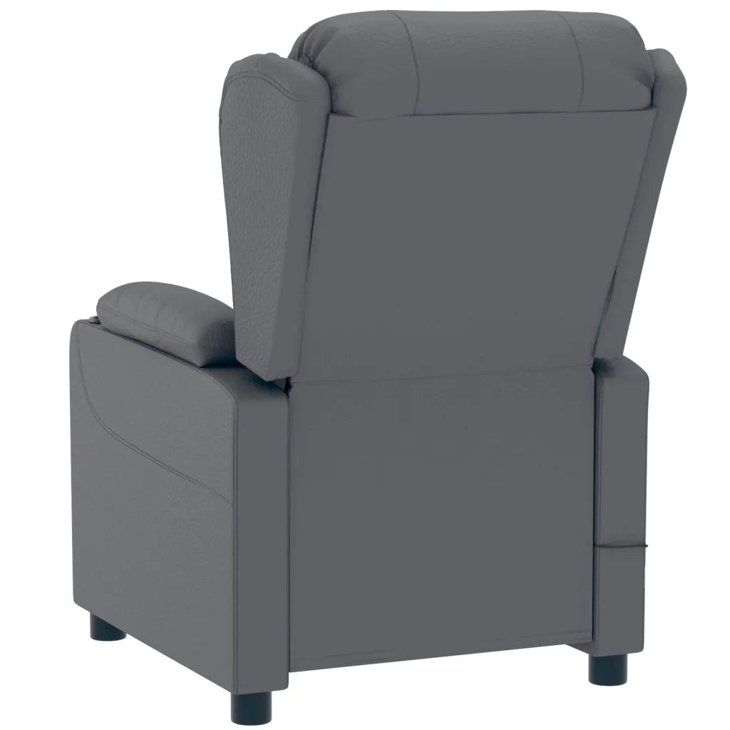 Poltrona | Sedia Relax Reclinabile Elettrica Grigia in Similpelle