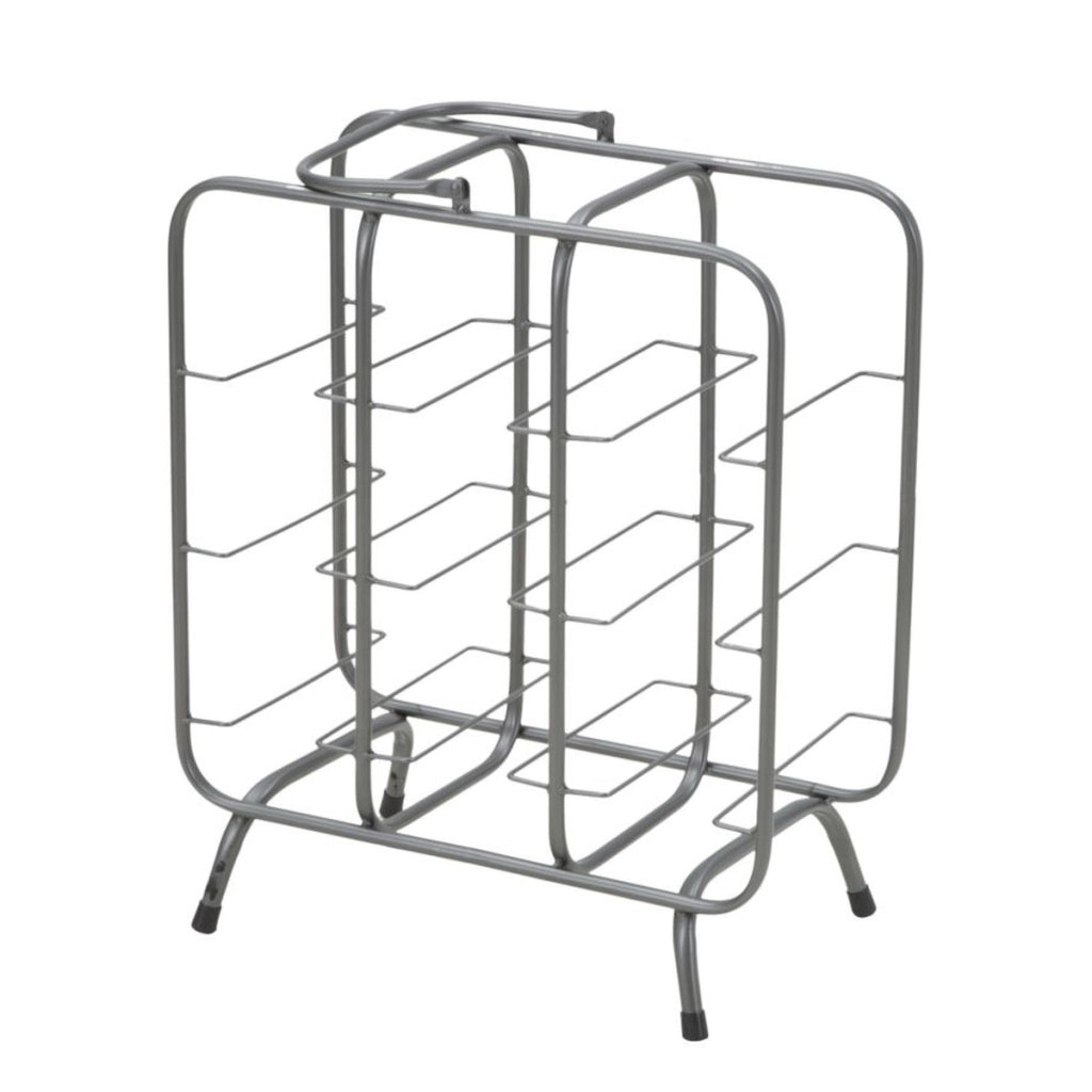 Portabottiglie rack rettangolare in ferro grigio scuro 9 posti 40x23x47,5 cm