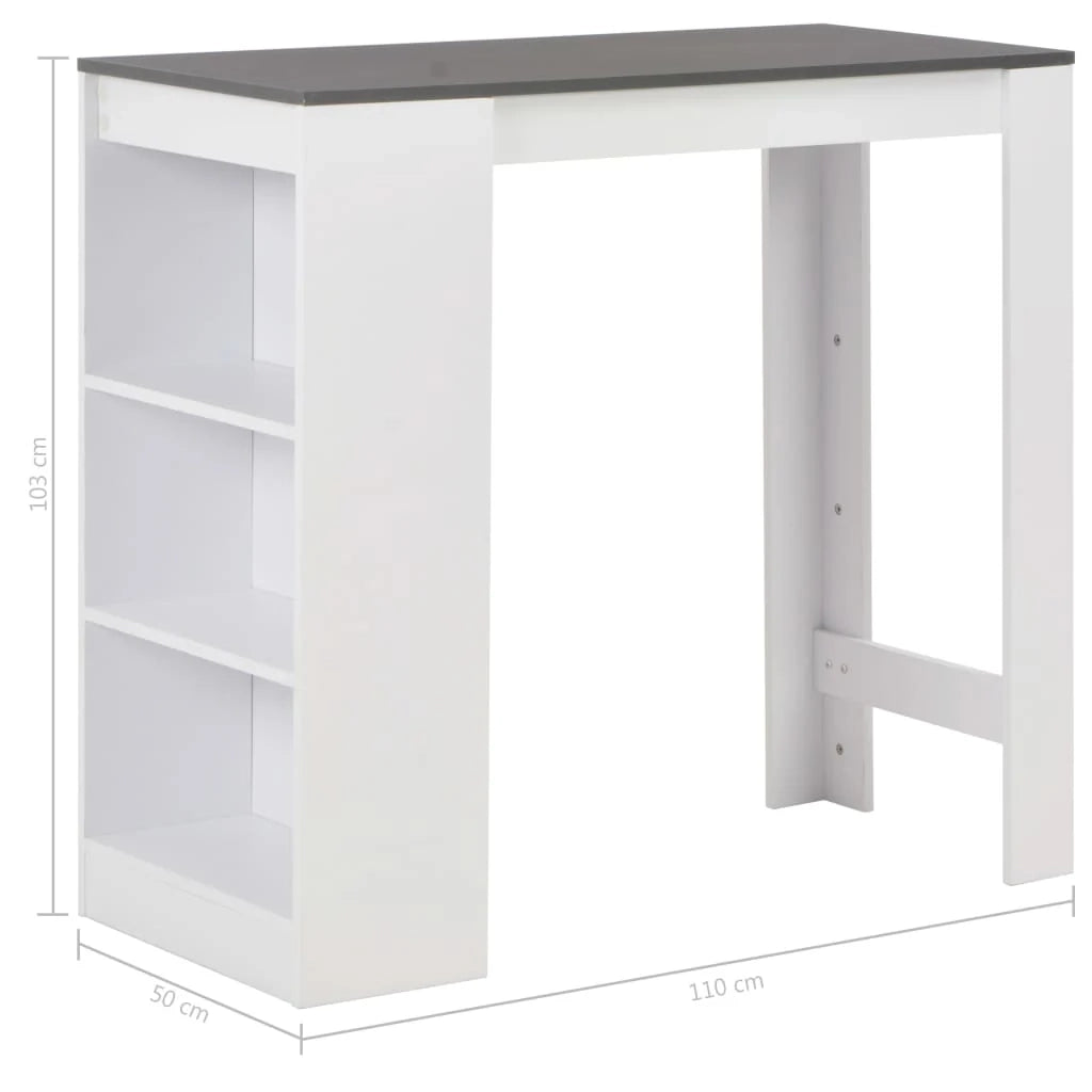 Tavolo alto da bar/bistrot con ripiano bianco 110 cm 0902053/2
