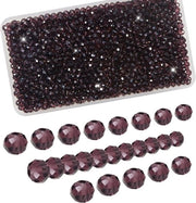 Accessori per gioielleria - 1000 pezzi - Cristalli oscuri violacei - Sferette a faccette 4 mm - Spacer - Progetto di gioielleria fai da te - Scatola di conservazione trasparente