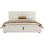 Letto Contenitore 180 x 200 cm; Letto Matrimoniale - Testiera Imbottita - Bianco