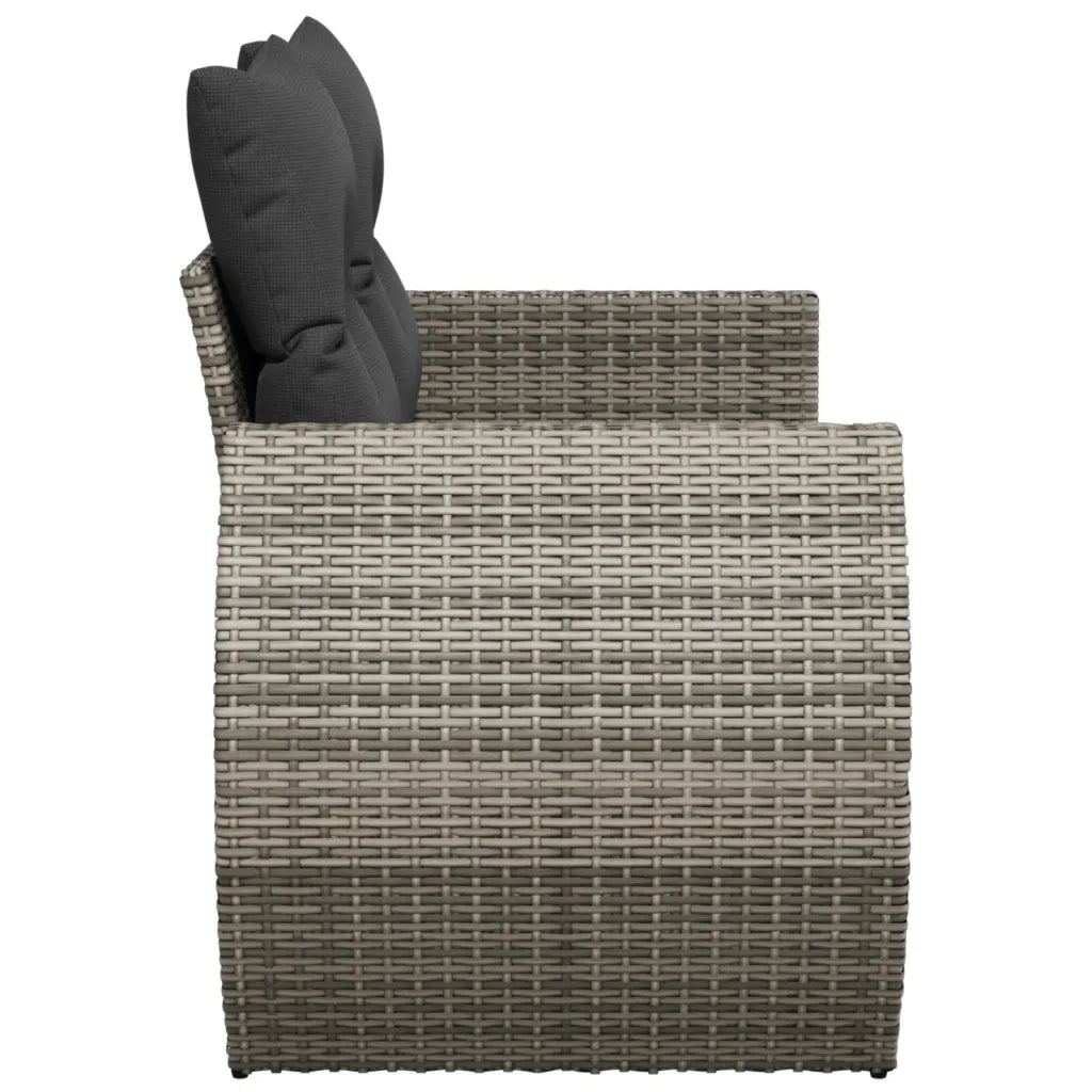Divano da Giardino con Cuscini 2 Posti-Sofa da Giardino-Divano da esterno Grigio in Polyrattan 943409