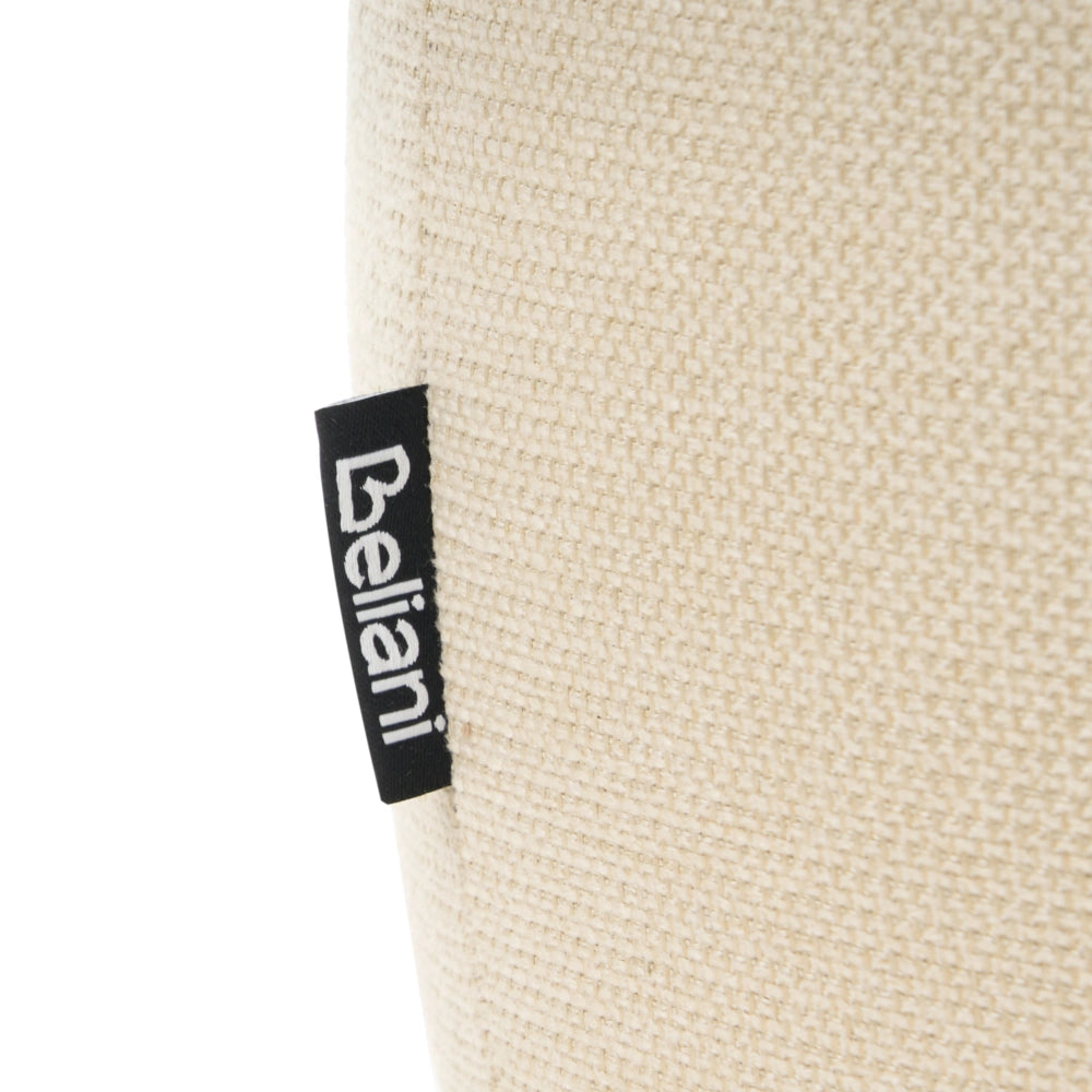 Pouf rettangolare in tessuto beige chiaro, 35 x 35, poggiapiedi decorativo per soggiorno e camera da letto