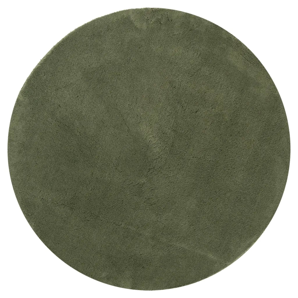 Tappeto Pelo Corto HUARTE Morbido Lavabile Verde Bosco Ø 200 cm 375107
