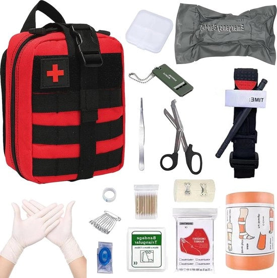 Kit di pronto soccorso per avventure all'aperto e uso quotidiano con kit di trattamento ferite, controllo emorragia e stile militare
