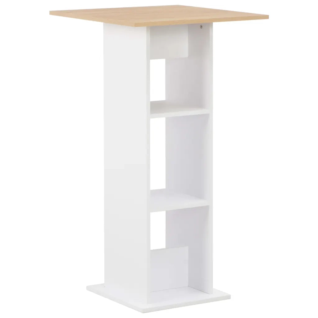 Tavolo da Bar Bianco e Rovere Sonoma 60x60x110 cmcod mxl 94710
