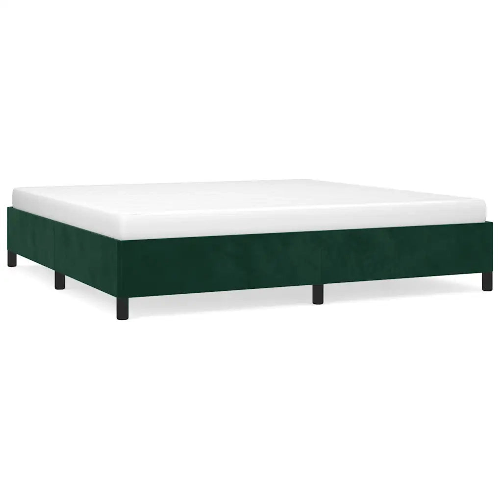 Giroletto senza Materasso Verde Scuro 200x200 cm in Velluto 347345