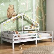 Letto con Sponda 90 x 200 cm; Letto Singolo con Mensola Posteriore - in Legno - Bianco