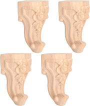 Set di 4 Supporti in Legno per Tavolo e Sedia - Stile Europeo, Lavorazione in Legno Massello - Set da 4 Pezzi (10 * 5cm)