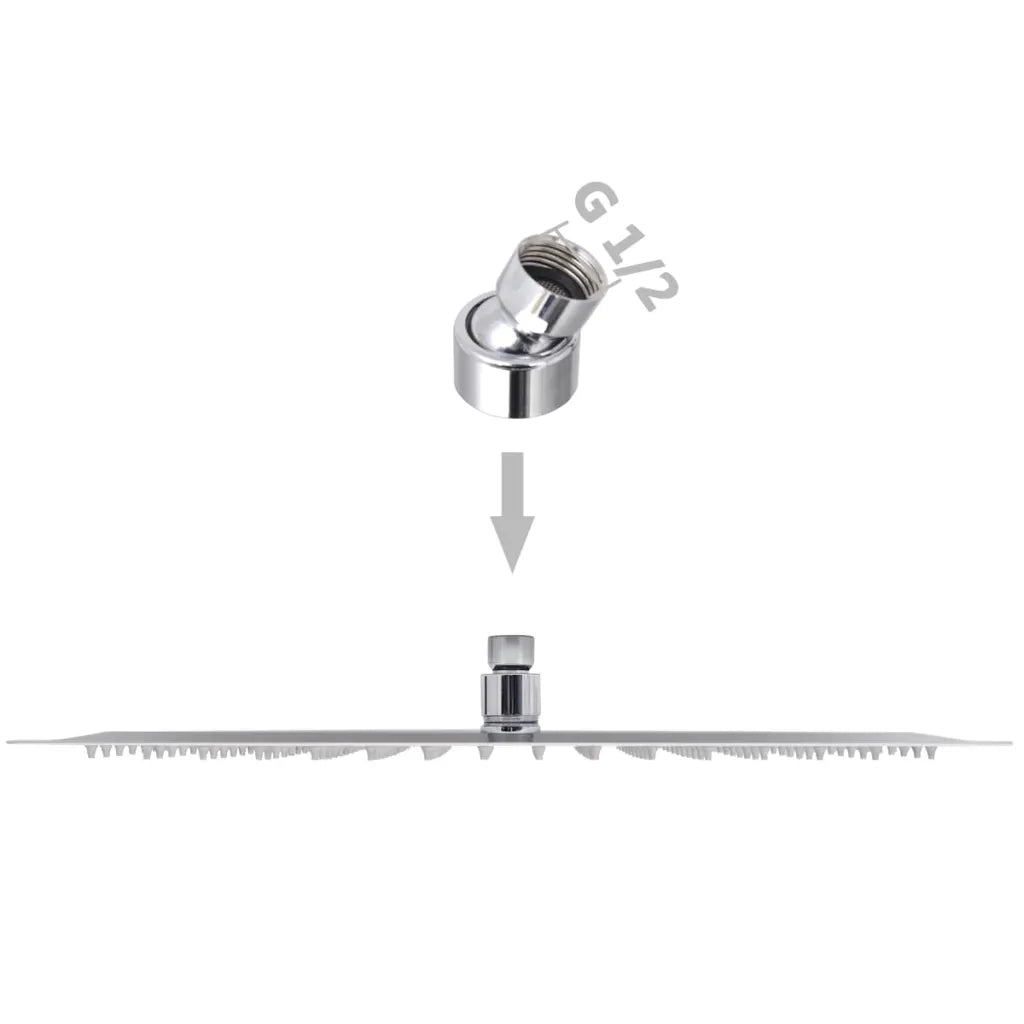 Soffione per Doccia a Pioggia 2 pz Acciaio Inossidabile 30x40cm CFW9646901