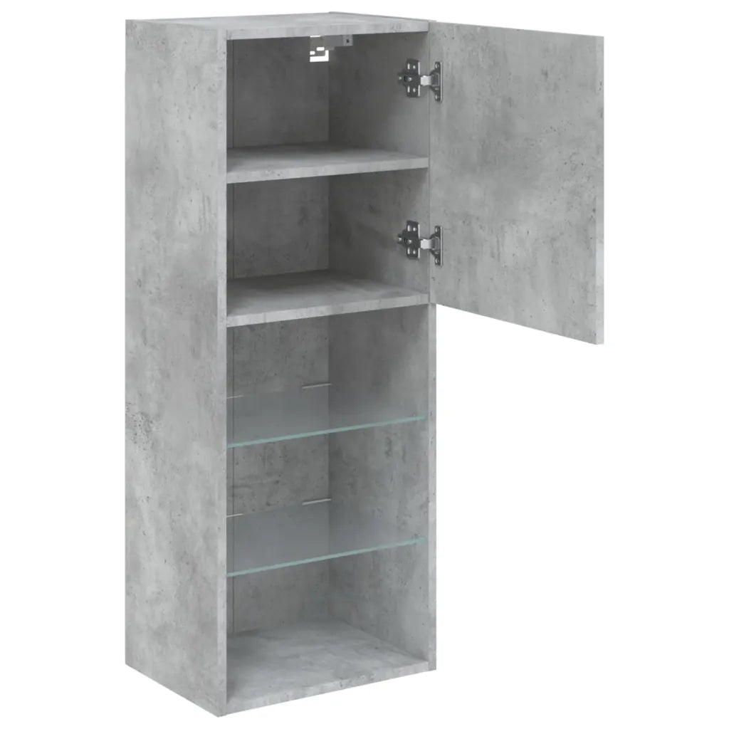 vidaXL Mobile TV con Luci LED Grigio Cemento 40,5x30x102 cm