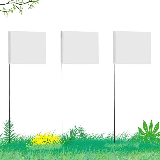 Bandierine da segnalazione 42 pezzi - 5,1 × 7,6 cm - con 35 cm