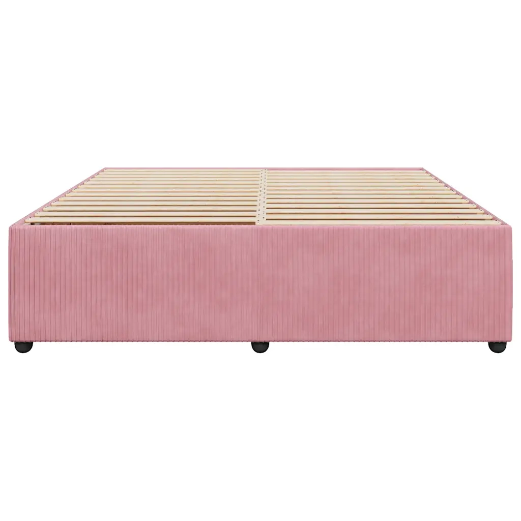 Letto matrimoniale | Letto per adulti | Giroletto Rosa 180x200 cm in Velluto