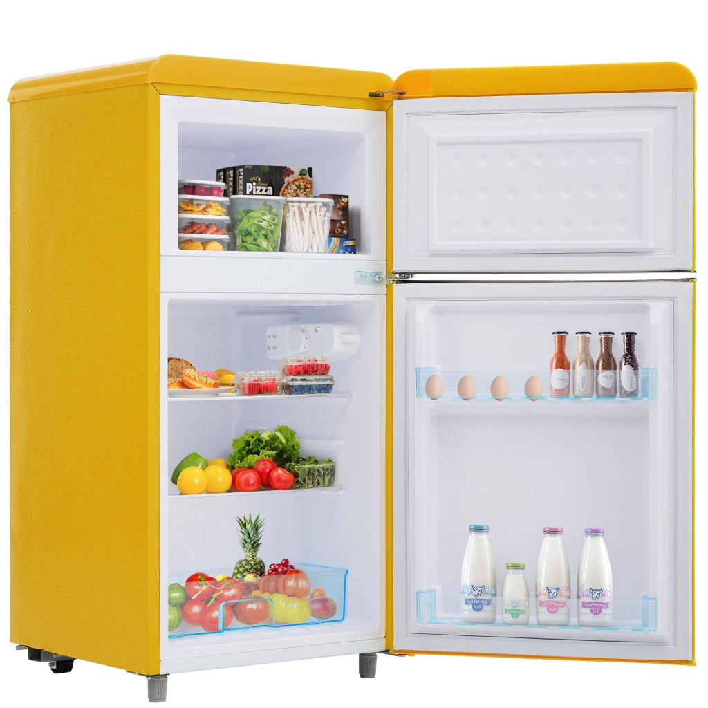 Frigorifero Retro Doppia Porta con Congelatore ¨C MINIMAL ¨C 72L, Classe E, LED