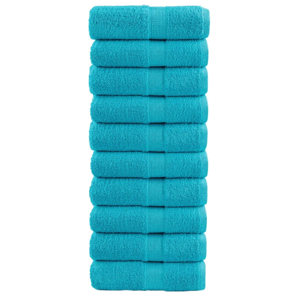 Asciugamani Ospiti SOLUND 10 pz Turchesi 30x50cm 600 g/mÂ²