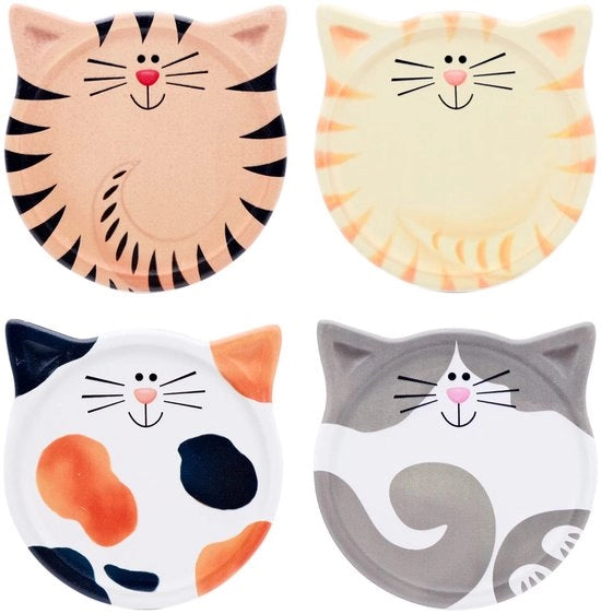 Set da 4 pezzi di supporti per piatti in ceramica con base in gomma assorbenti per piatti e tazze decorazione per la camera da pranzo.