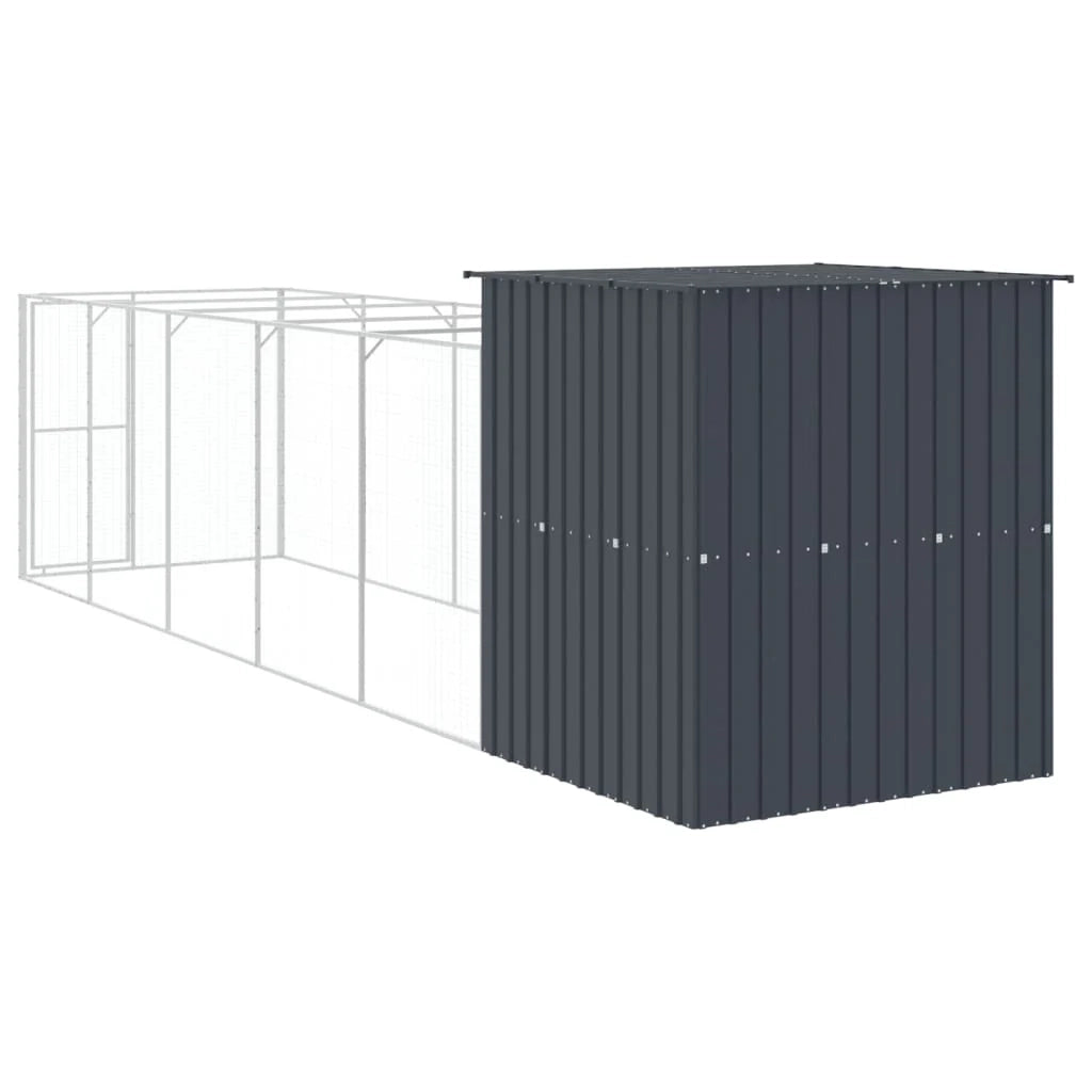 Cuccia per cani con recinto 165 x 659 x 181 cm antracite 02_0043474