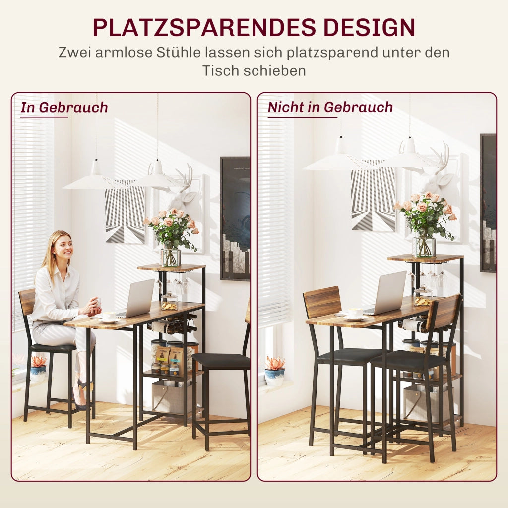 Set tavolo bar ¨C zephmum ¨C marrone, legno, metallo