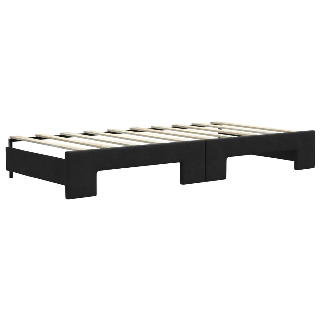 Divano Letto Estraibile con Cassetti-Sofa Letto-Daybed Nero 90x190 cm in Tessuto 490975