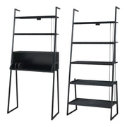 Set di 2 mobili con scrivania e ripiano a scala nero 03_0009365
