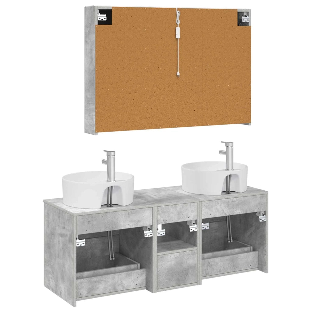 Set di mobili per il bagno 4 pcs Grigio Cemento 3406906