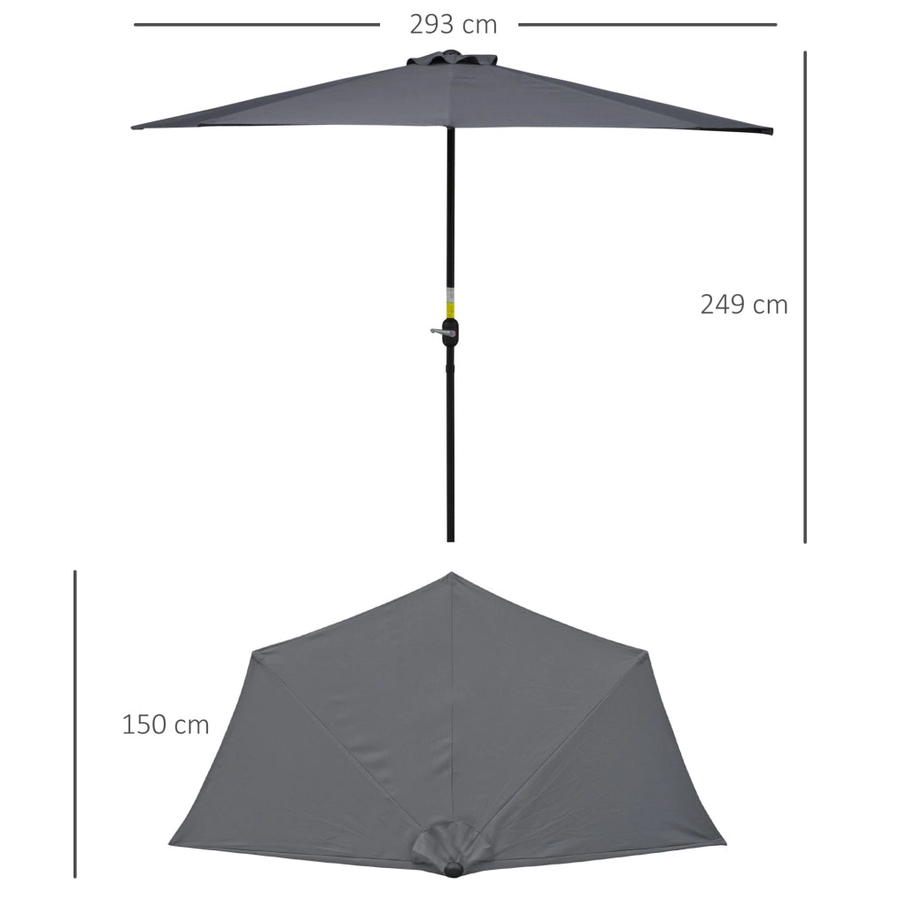 Ombrellone da balcone Demi ¨C zephmum ¨C grigio metallo 293x150x249 cm