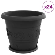 Fioriere | Cassetta per fiori | Vasi per Piante 24 pz Nero ? 34 x 28 cm Plastica