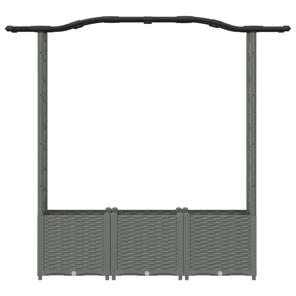 Letto Rialzato con Griglia e Tetto Grigio chiaro PP 42032579
