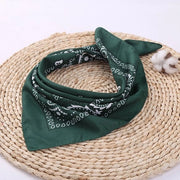 Set di 5 sciarpe quadrati in poliestere e cotone, sciarpa per bicicletta all'aperto, adatta per donne, uomini e bambini, 55*55CM, Verde scuro - 55CM*55CM