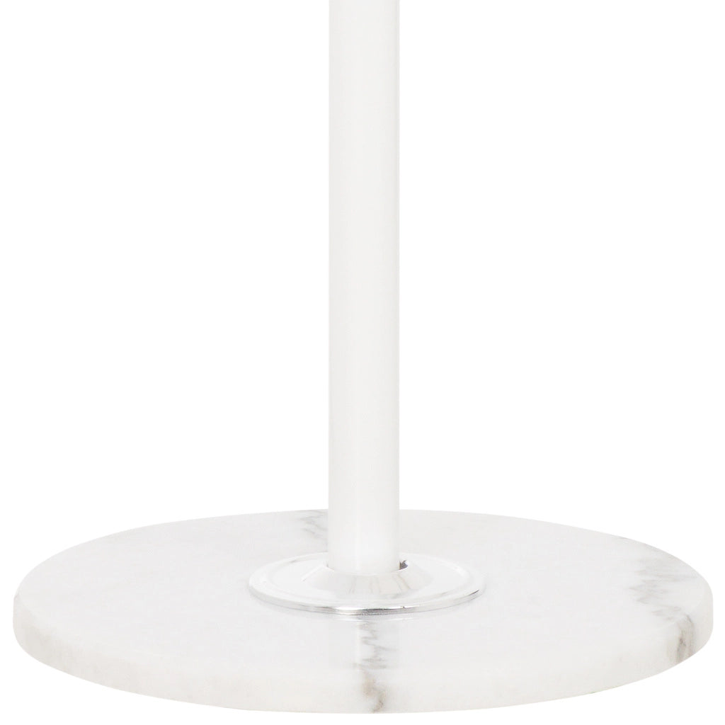 Perchero de metal blanco con paraguero y 6 ganchos D 36X178h cm