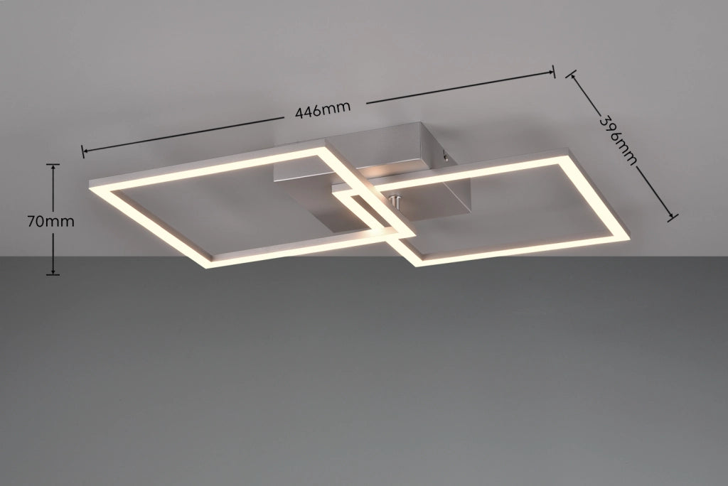 Plafoniera moderna grigio alluminio quadri LED 20W RL
